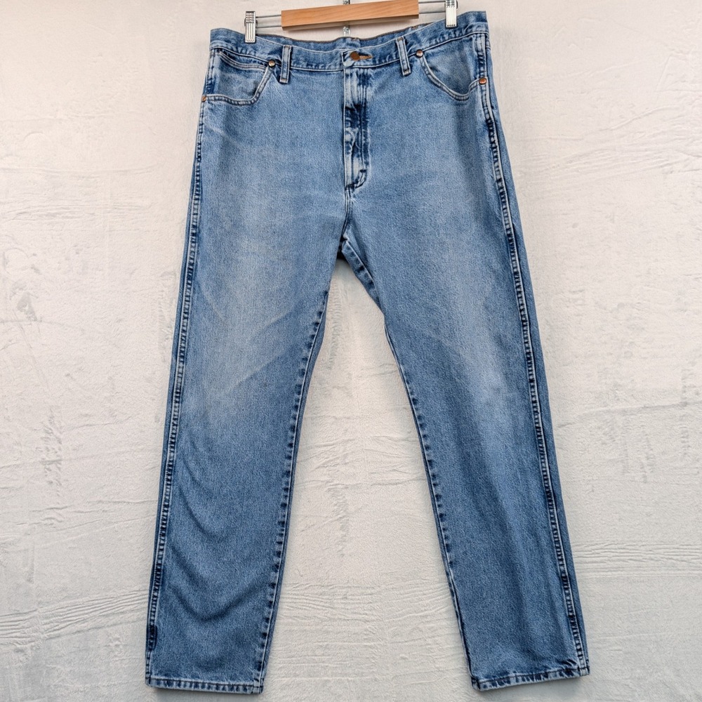 VTG Wrangler Jeans Men's 38x34 Blue Cowboy Cut Straight Leg Western Workwear Y2K
